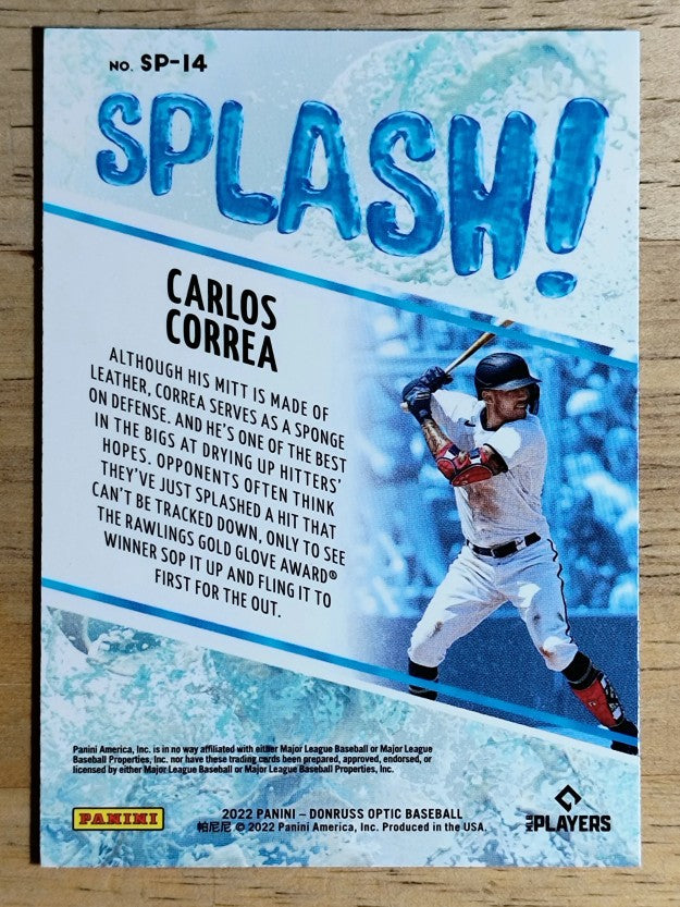 2022 Donruss Optic Splash #14 Carlos Correa