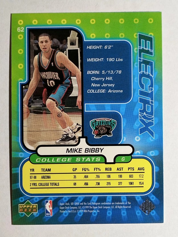1998-99 UD Ionix #62 Mike Bibby RC