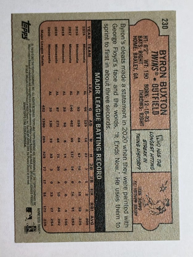 2021 Topps Heritage #230 Byron Buxton