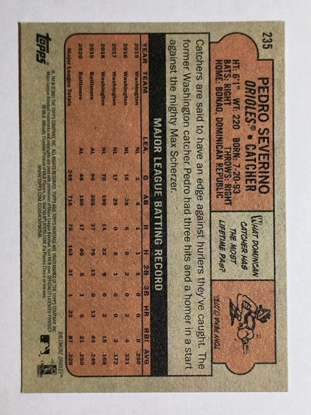 2021 Topps Heritage #235 Pedro Severino