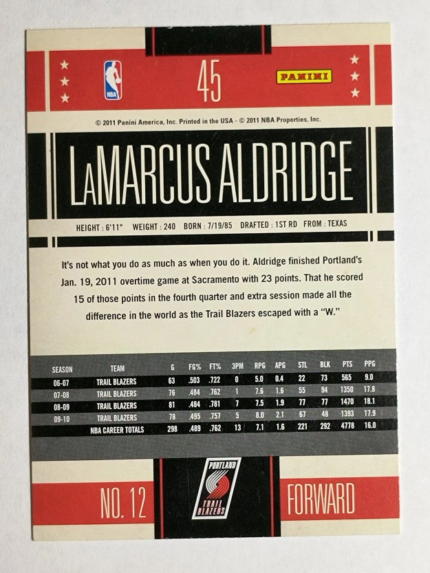 2010-11 Classics #45 LaMarcus Aldridge
