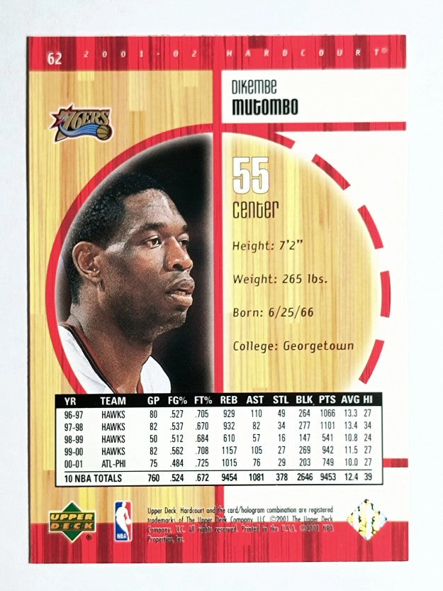 2001-02 Upper Deck Hardcourt #62 Dikembe Mutombo