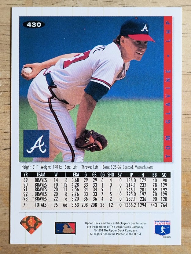 1994 Collector's Choice Silver Signature #430 Tom Glavine