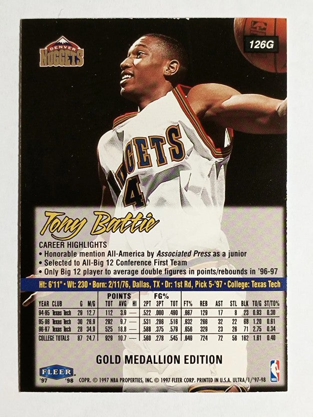 1997-98 Ultra Gold Medallion #126G Tony Battie