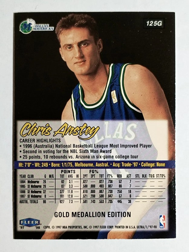 1997-98 Ultra Gold Medallion #125G Chris Anstey