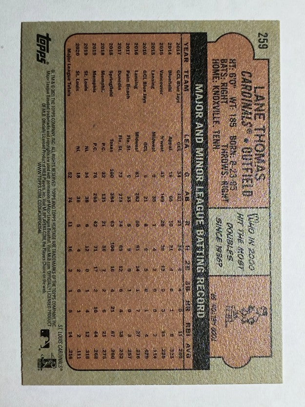 2021 Topps Heritage #259 Lane Thomas