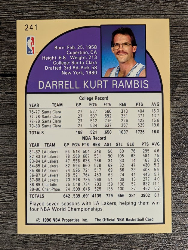1990-91 Hoops #241 Kurt Rambis