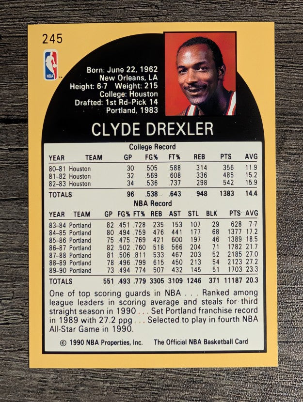 1990-91 Hoops #245 Clyde Drexler