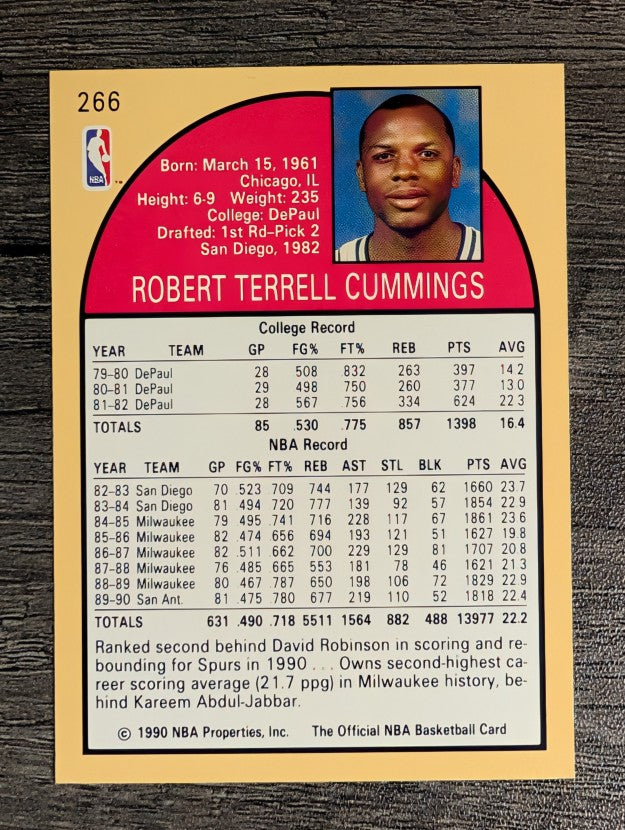1990-91 Hoops #266 Terry Cummings