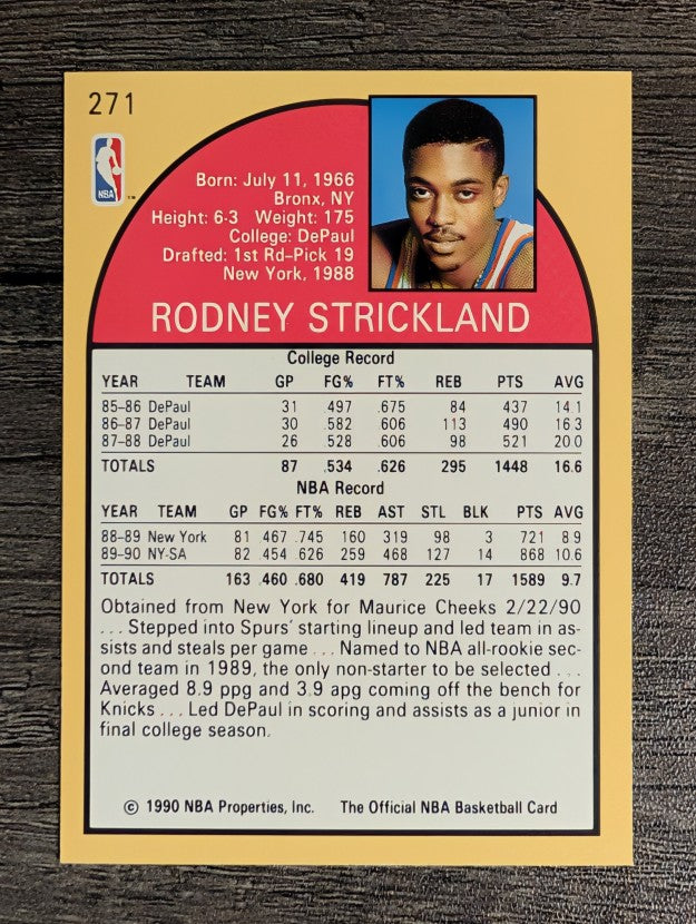 1990-91 Hoops #271 Rod Strickland