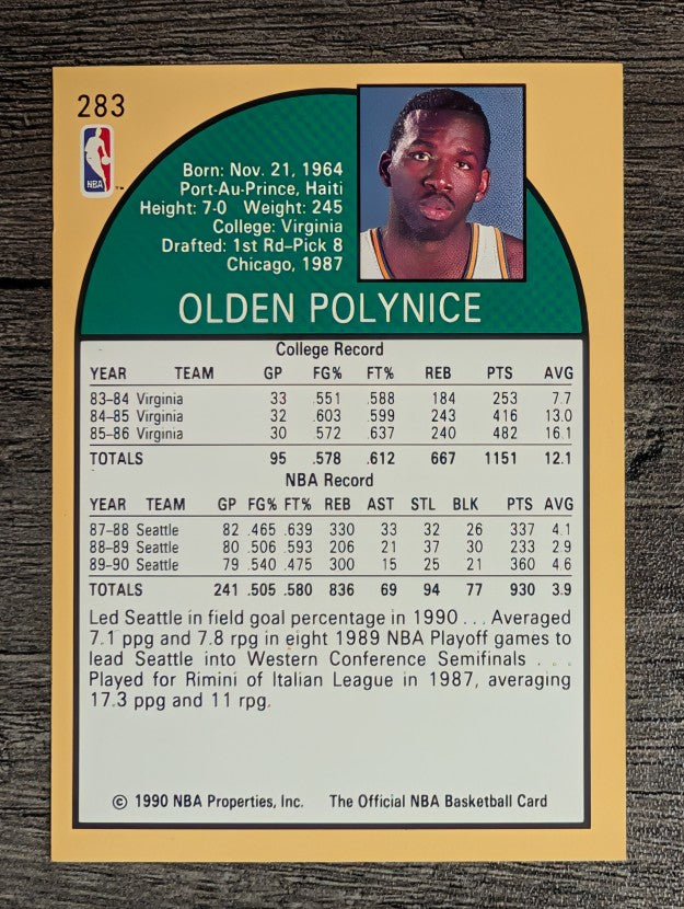 1990-91 Hoops #283 Olden Polynice