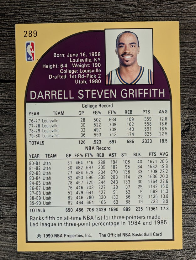 1990-91 Hoops #289 Darrell Griffith