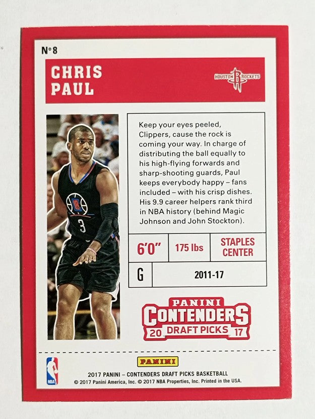 2017-18 Panini Contenders Draft Picks #8A Chris Paul/black jersey