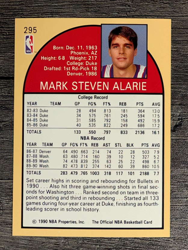 1990-91 Hoops #295 Mark Alarie