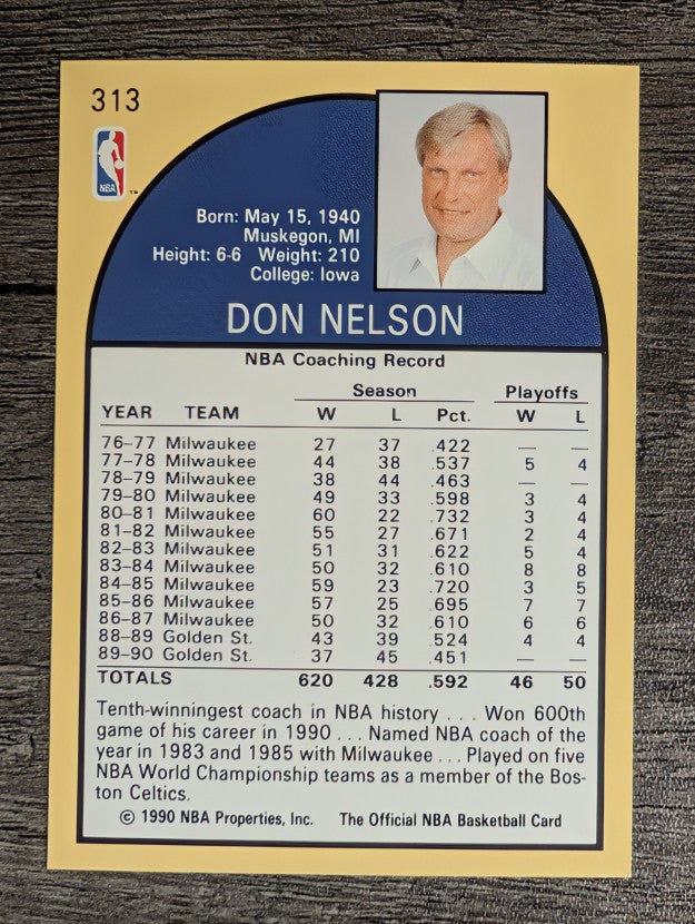 1990-91 Hoops #313 Don Nelson CO