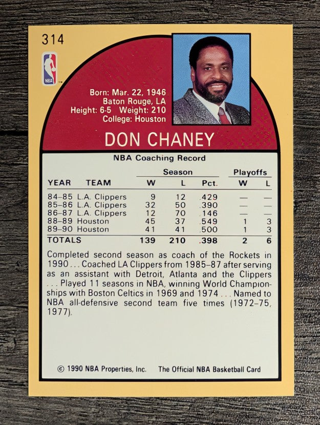 1990-91 Hoops #314 Don Chaney CO