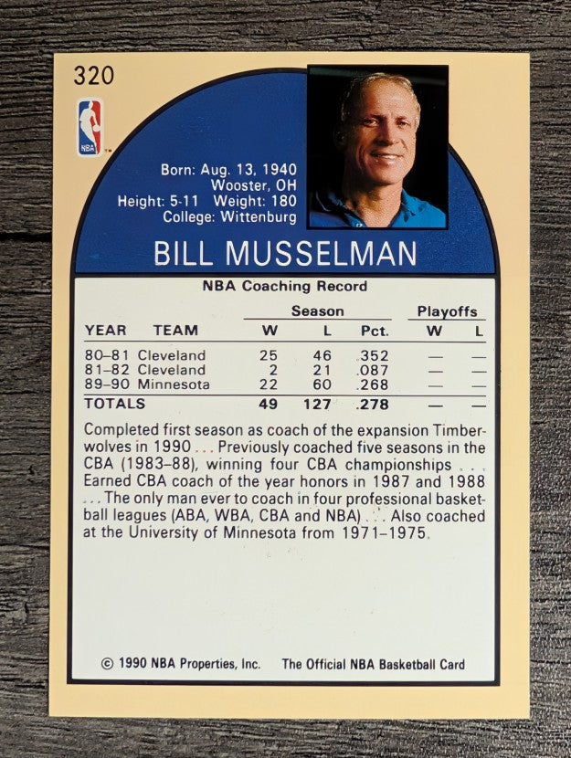 1990-91 Hoops #320 Bill Musselman CO