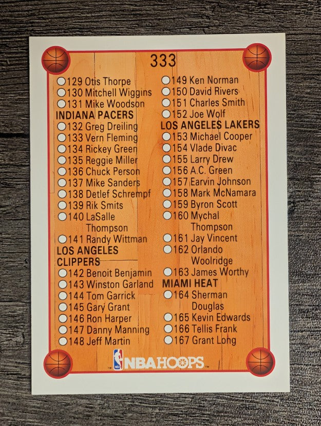 1990-91 Hoops #333 Checklist 2 SP
