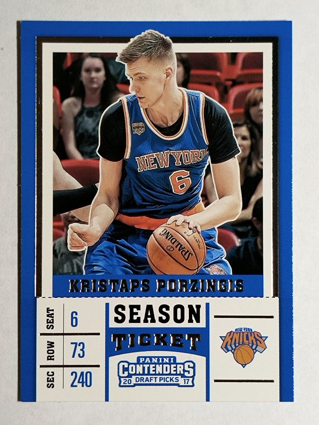 2017-18 Panini Contenders Draft Picks #33A Kristaps Porzingis/blue jersey