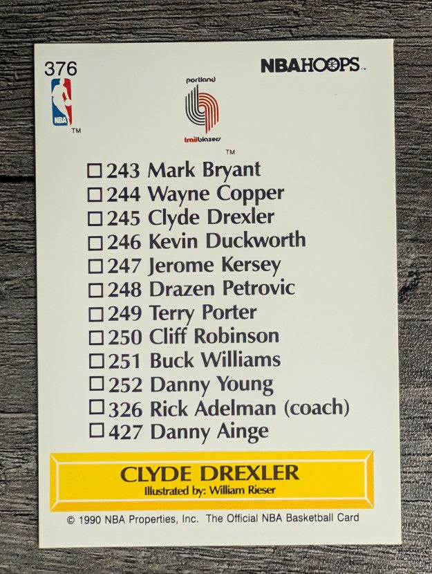 1990-91 Hoops #376 Clyde Drexler TC