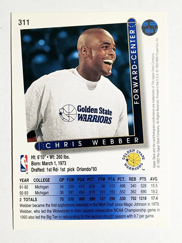 1993-94 Upper Deck #311 Chris Webber RC