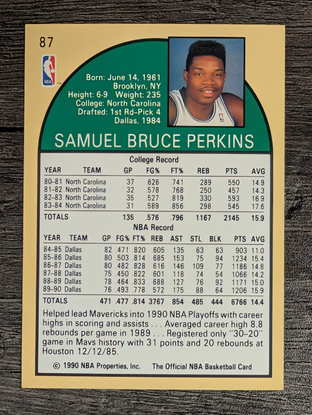 1990-91 Hoops #87 Sam Perkins SP