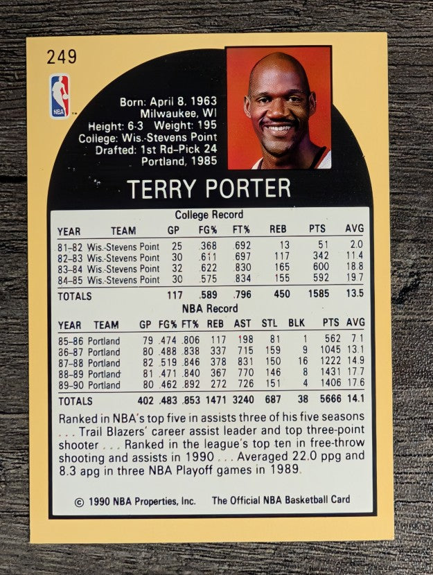 1990-91 Hoops #249B Terry Porter COR