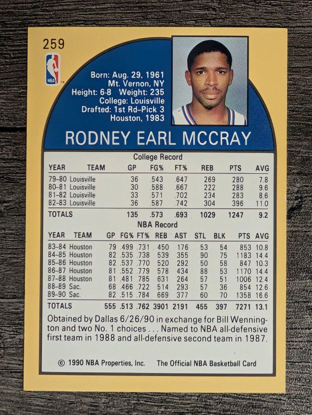 1990-91 Hoops #259 Rodney McCray SP