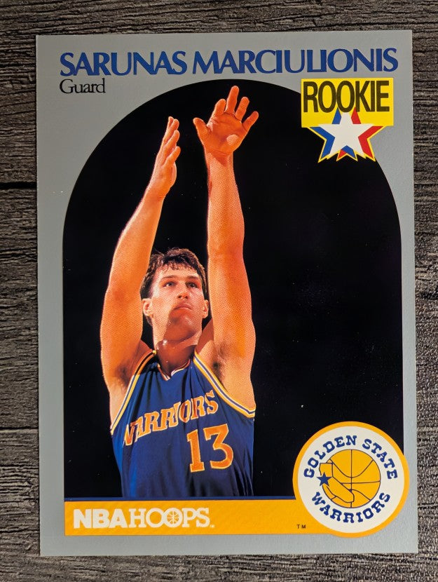 1990-91 Hoops #115 Sarunas Marciulionis RC