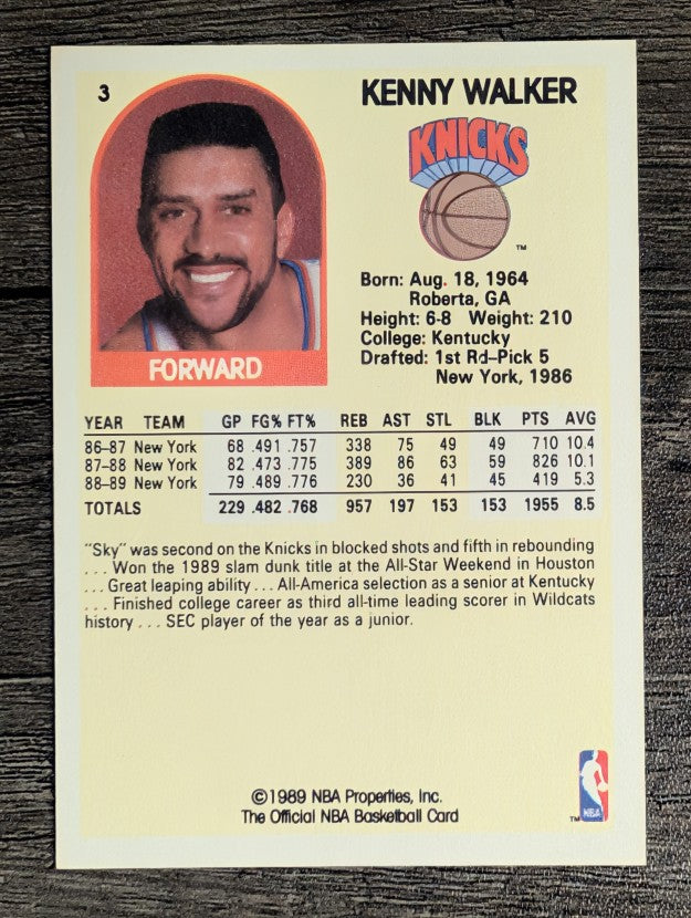 1989-90 Hoops #3 Kenny Walker