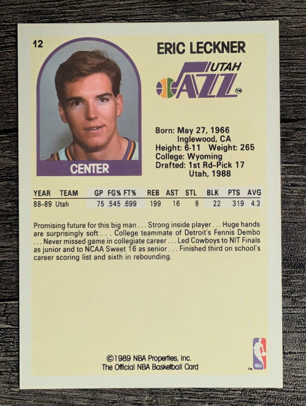 1989-90 Hoops #12 Eric Leckner