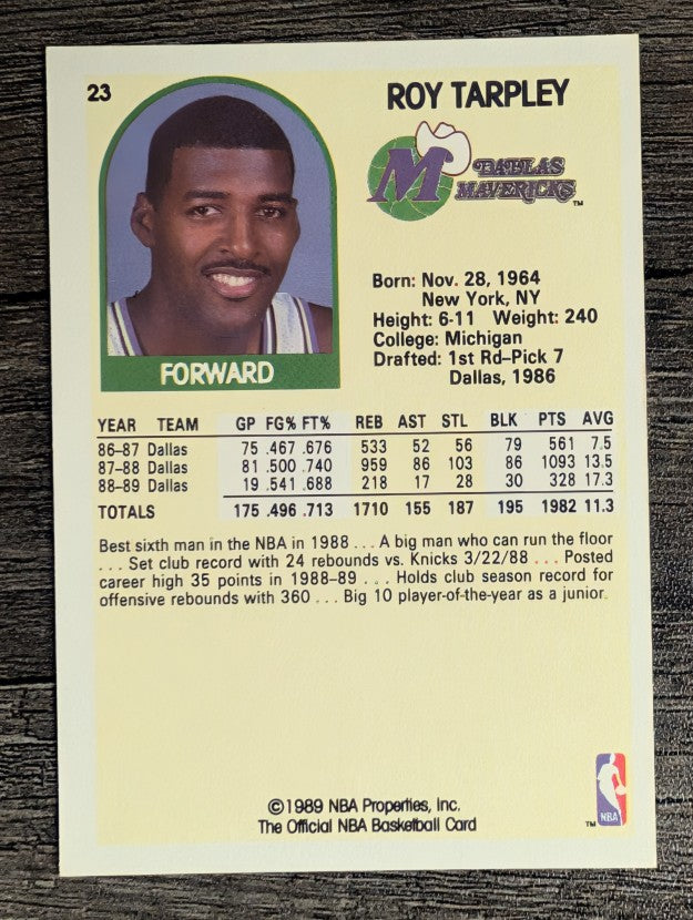 1989-90 Hoops #23 Roy Tarpley
