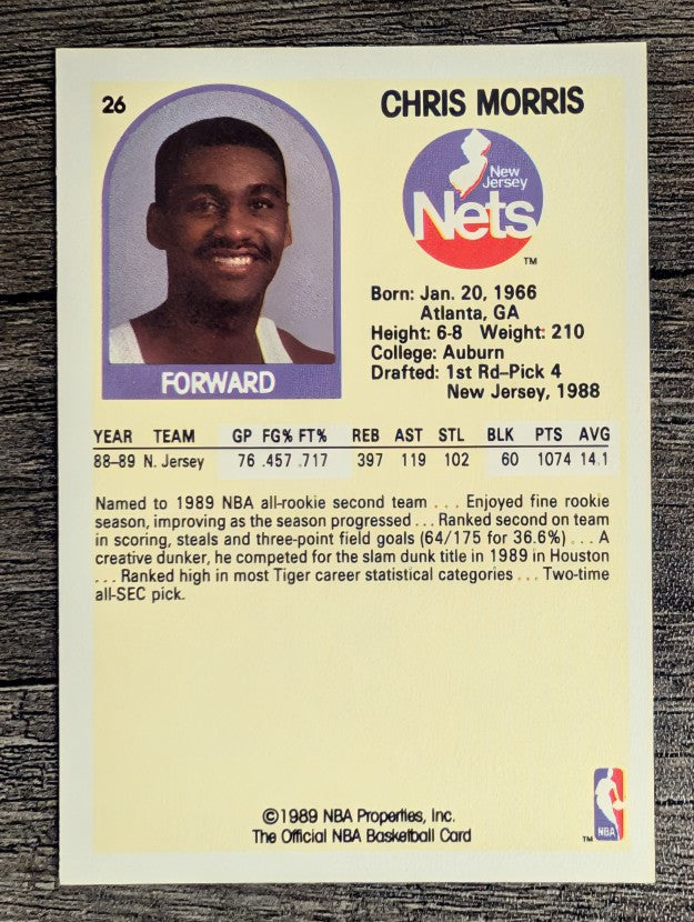 1989-90 Hoops #26 Chris Morris RC