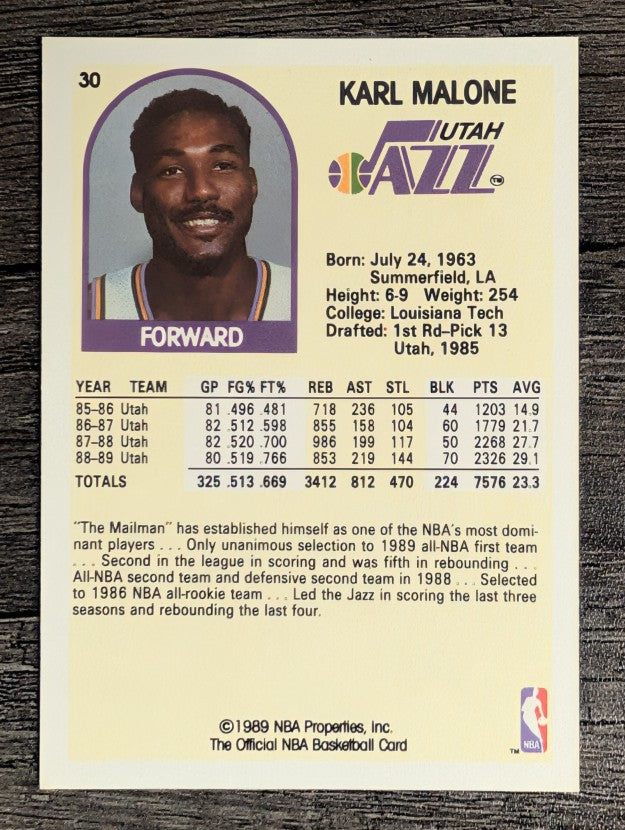 1989-90 Hoops #30 Karl Malone