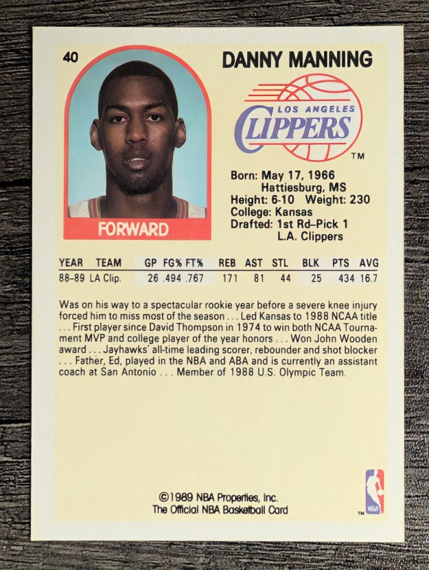 1989-90 Hoops #40 Danny Manning RC
