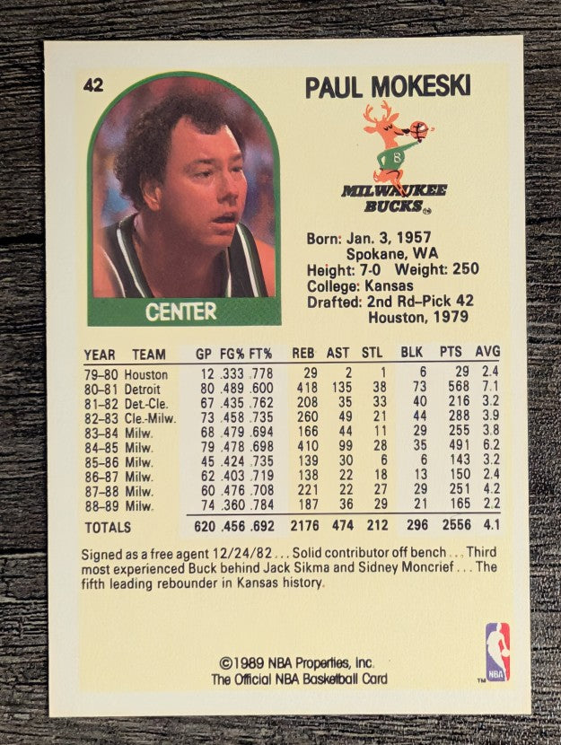 1989-90 Hoops #42 Paul Mokeski