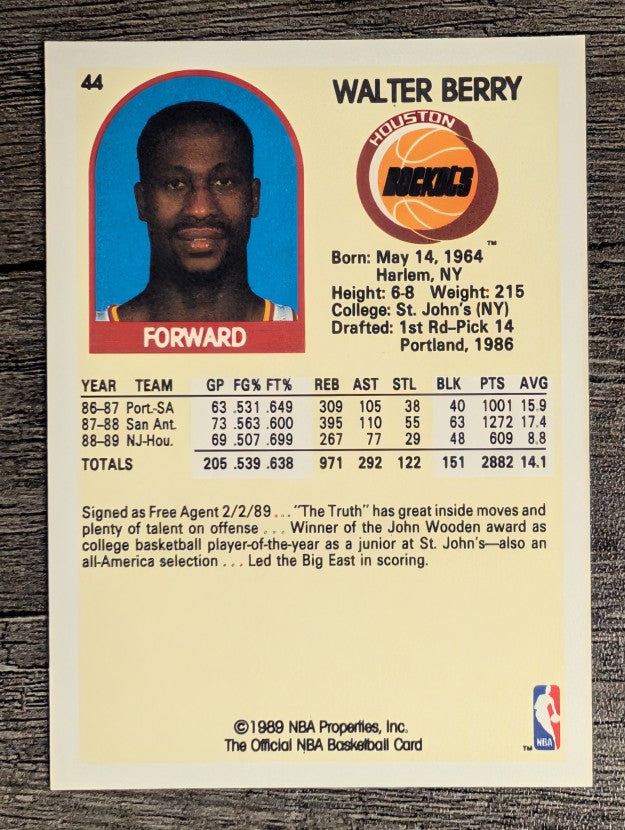 1989-90 Hoops #44 Walter Berry