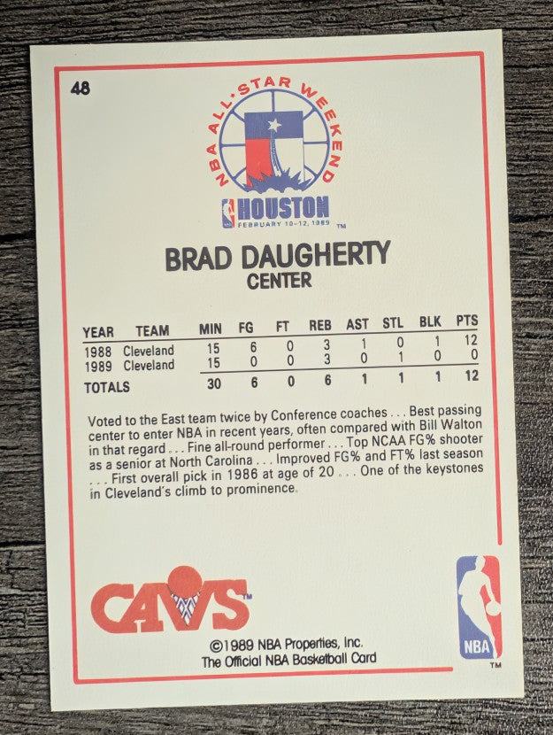 1989-90 Hoops #48 Brad Daugherty AS