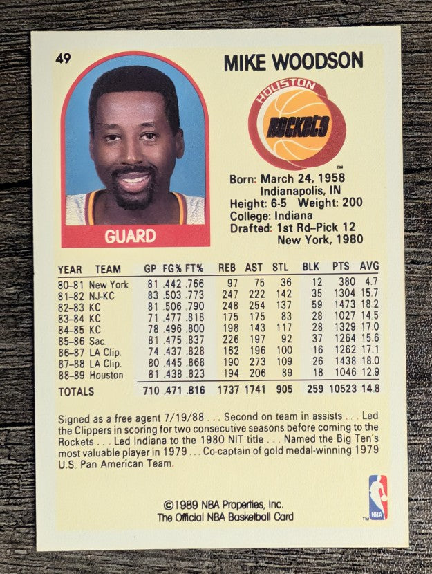 1989-90 Hoops #49 Mike Woodson