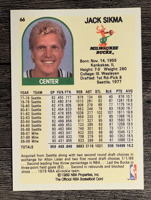1989-90 Hoops #66 Jack Sikma