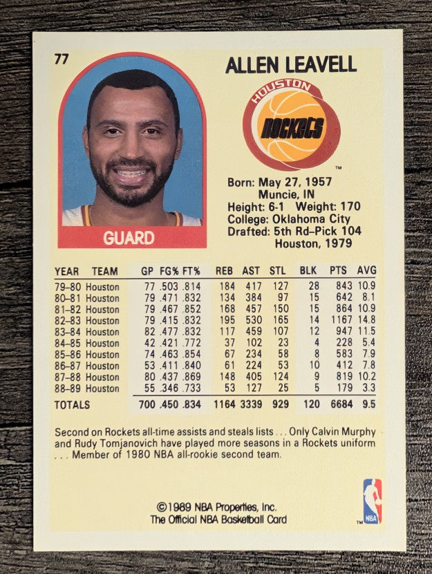 1989-90 Hoops #77 Allen Leavell