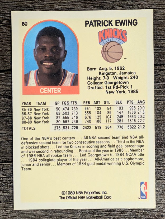 1989-90 Hoops #80 Patrick Ewing