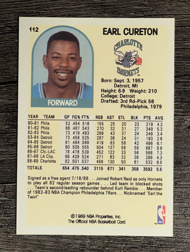 1989-90 Hoops #112 Earl Cureton