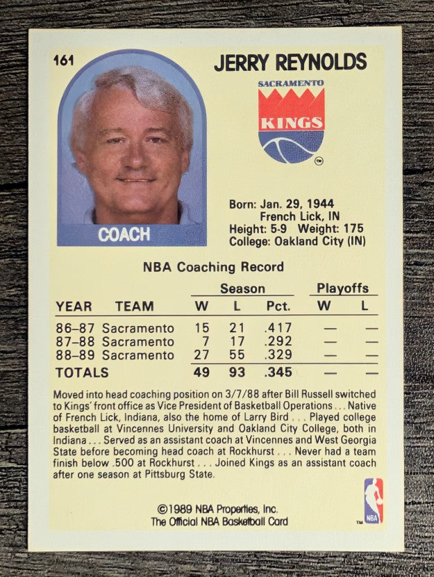 1989-90 Hoops #161 Jerry Reynolds CO