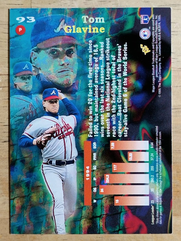 1995 Stadium Club Virtual Reality #93 Tom Glavine