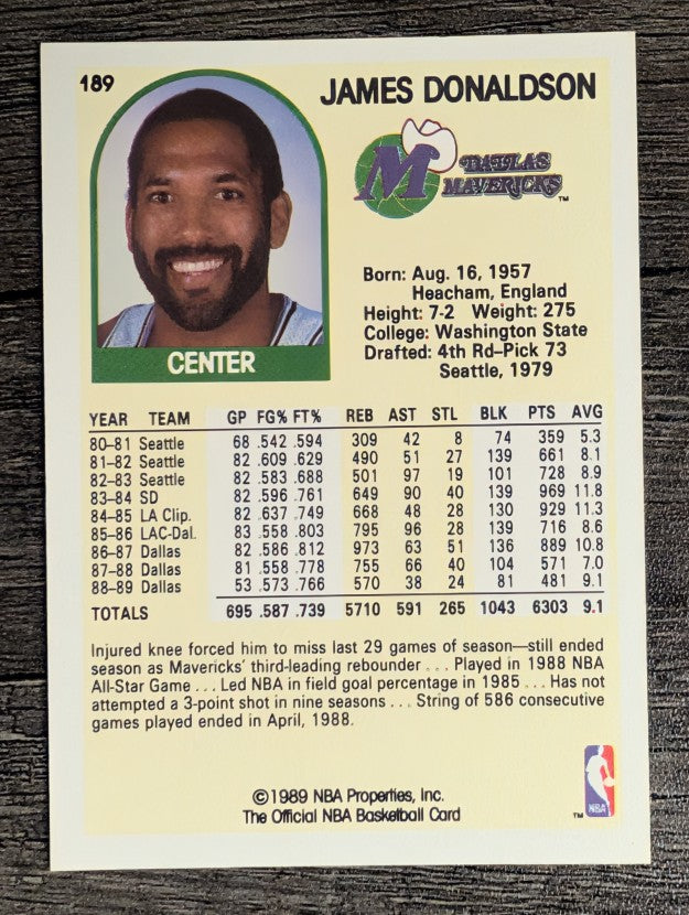 1989-90 Hoops #189 James Donaldson