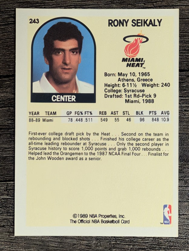 1989-90 Hoops #243 Rony Seikaly RC