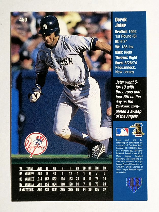 1998 Upper Deck #450 Derek Jeter