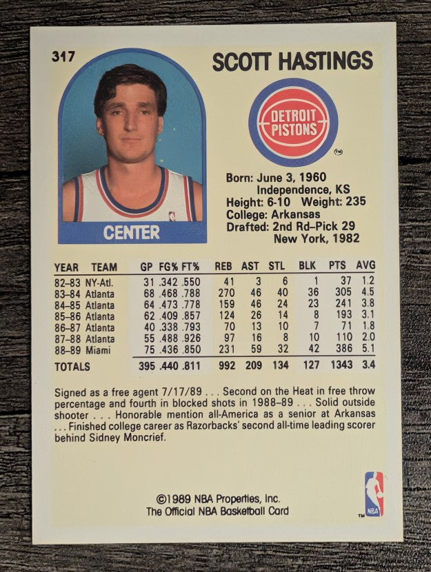 1989-90 Hoops #317 Scott Hastings