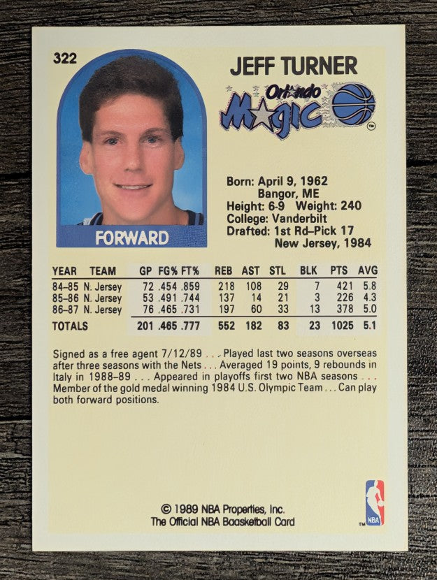 1989-90 Hoops #322 Jeff Turner